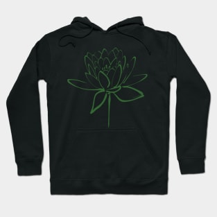 Lotus Blossom Calligraphy Green Hoodie